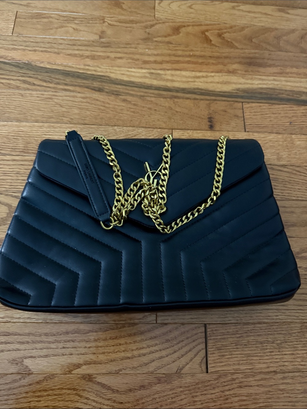 Black and gold large purse